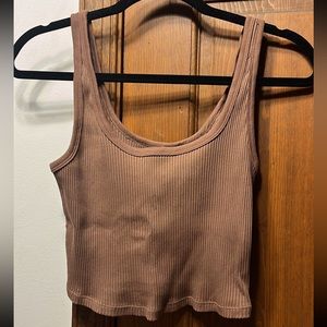 Old Navy brown cropped tank top size S